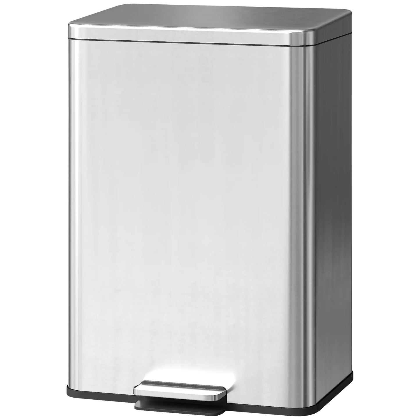 5.3 Gallon/20 L Garbage Bin, Soft Close Lid, Removable Bucket, Silver Small Kitchen Appliances Silver at Gallery Canada