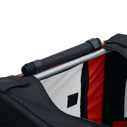 Foldable Dog Bike Trailer, Pet Cargo Carrier, Red/Black Dog Bike Trailers & Strollers at Gallery Canada
