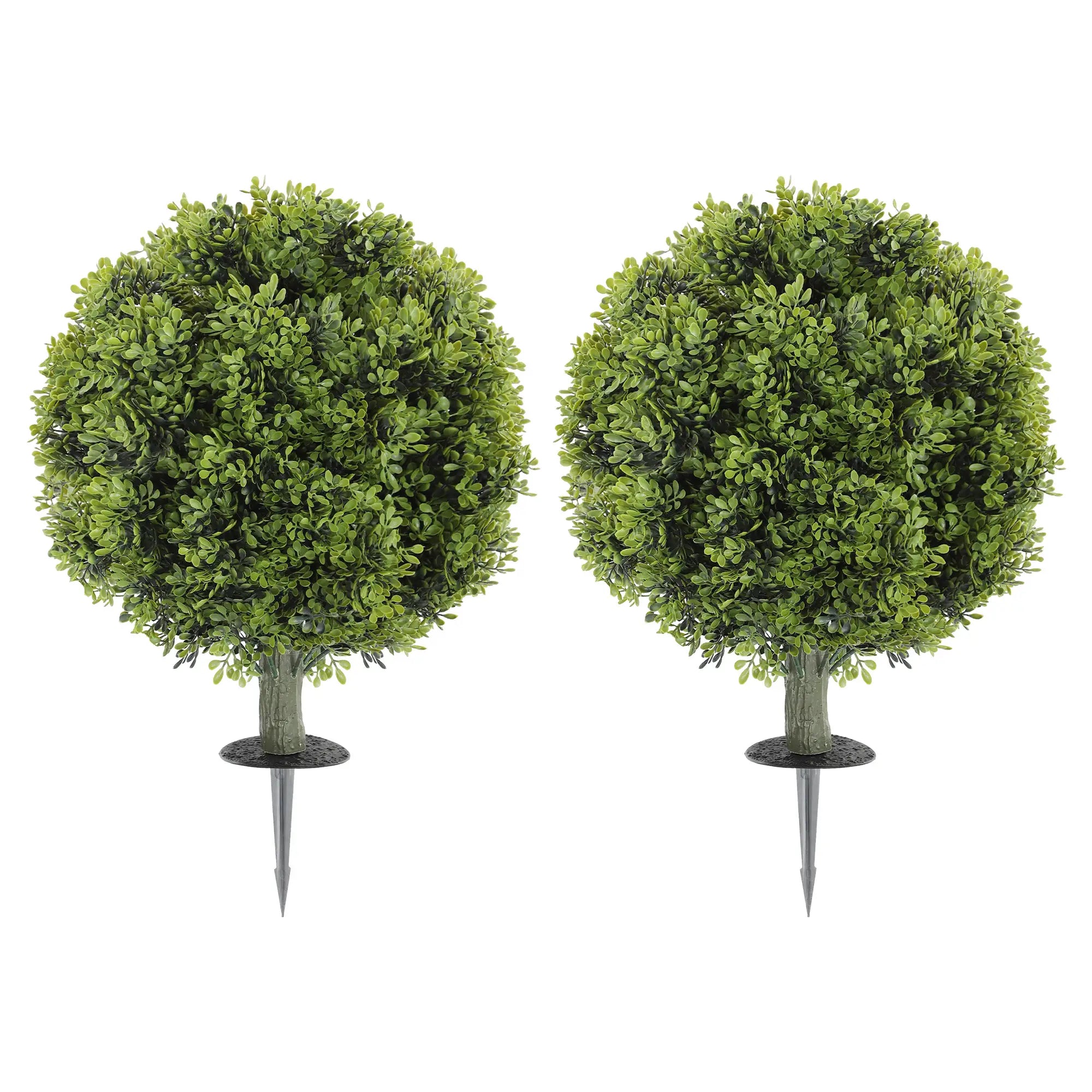Artificial Boxwood Topiary Trees, Set of 2, UV Resistant, Indoor Outdoor, Green Artificial Trees at Gallery Canada