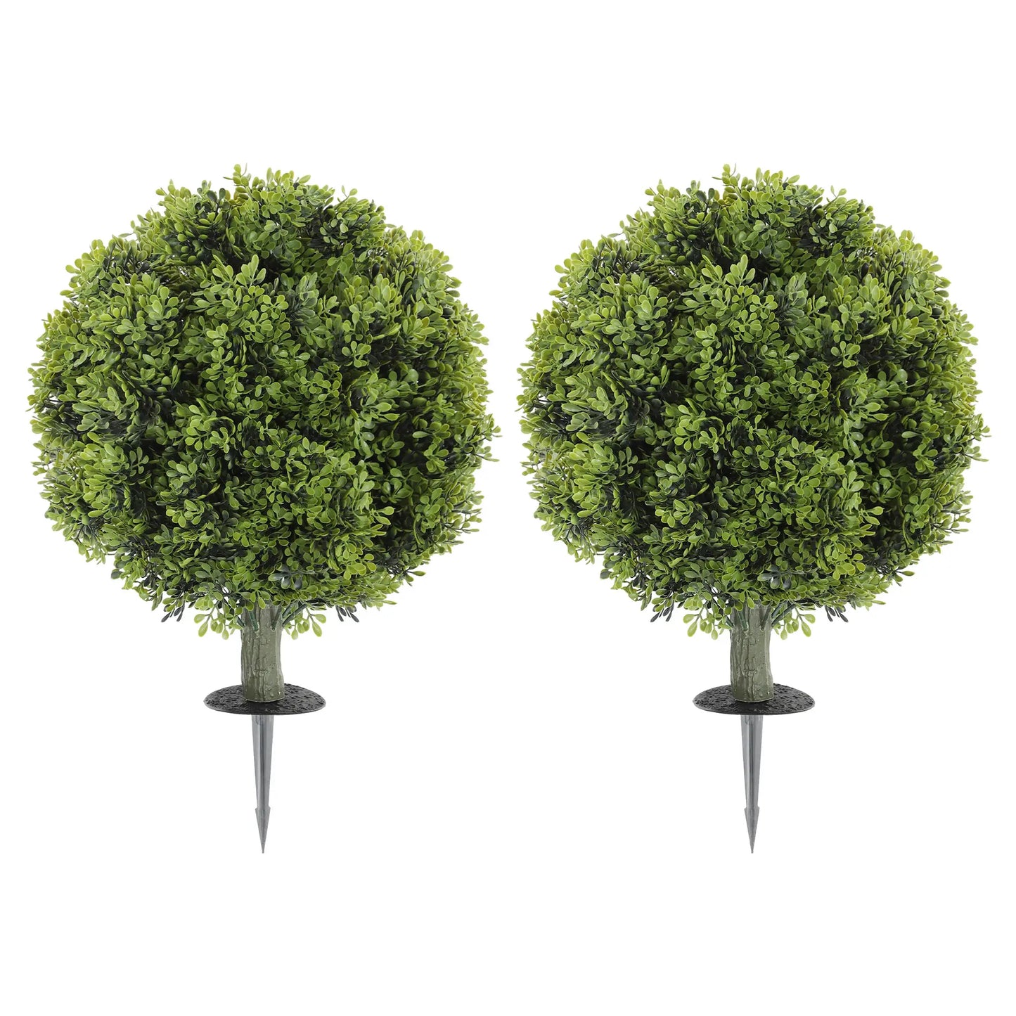 Artificial Boxwood Topiary Trees, Set of 2, UV Resistant, Indoor Outdoor, Green Artificial Trees at Gallery Canada