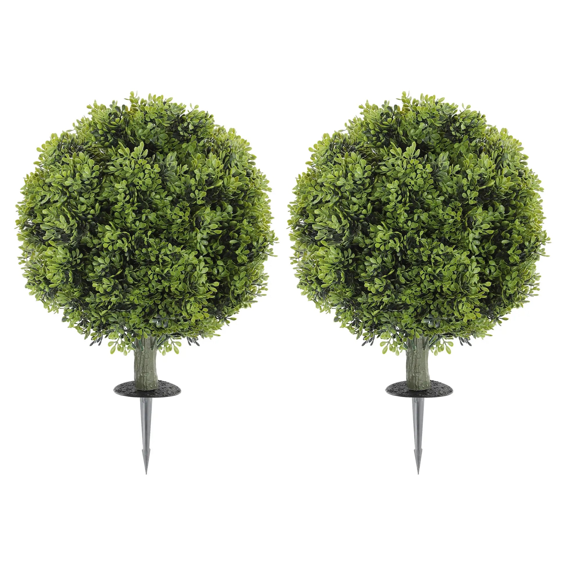 Artificial Boxwood Topiary Trees, Set of 2, UV Resistant, Indoor Outdoor, Green Artificial Trees at Gallery Canada
