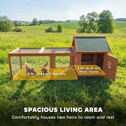 72" Wooden Chicken Coop For 2 Chickens, Poultry Cage With Run Chicken Coops at Gallery Canada