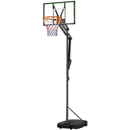 Adjustable Basketball Hoop, 4.1-8.5ft, 33" Shatterproof Board, 18" Rim Basketball Black, Green at Gallery Canada