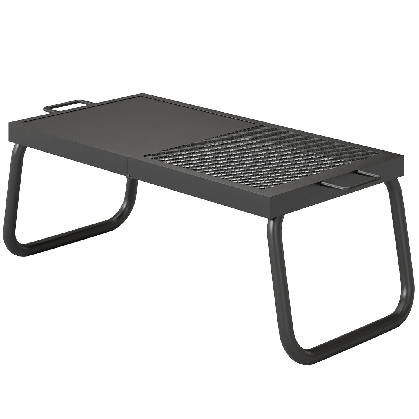 Folding Campfire Grill, Heavy Duty Steel Mesh Grate, Portable With Carry Bag, Black Charcoal BBQ Grils Black at Gallery Canada
