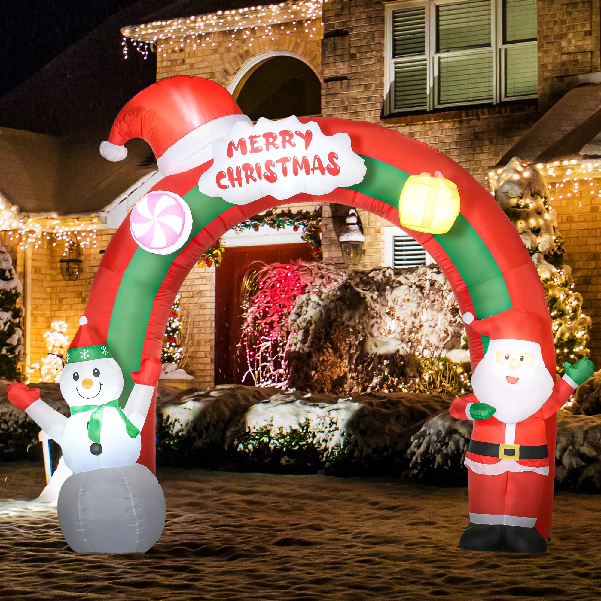 9ft Christmas Inflatable Archway, Santa Claus Snowman, LED Lights Christmas Inflatables at Gallery Canada