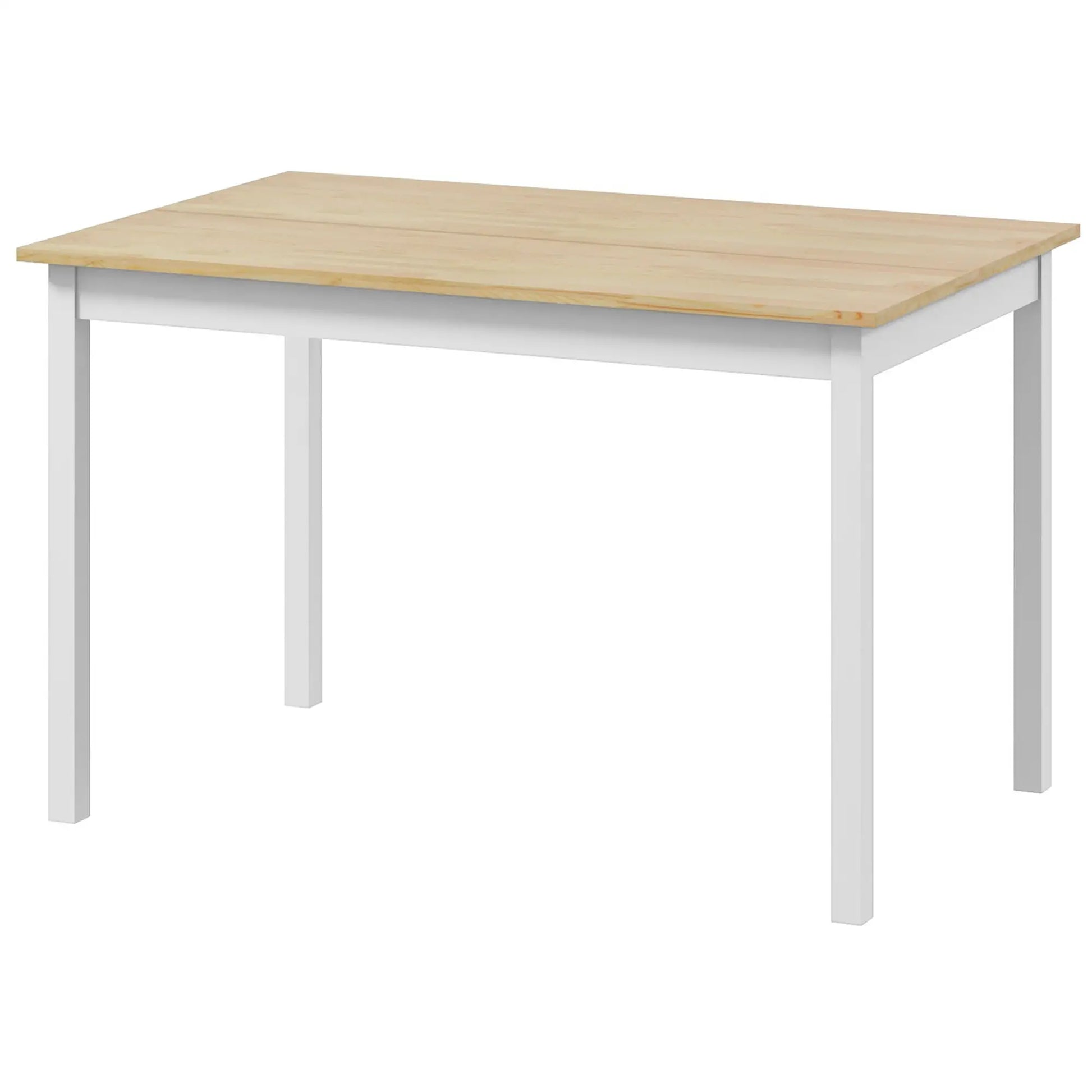 47" x 30" Dining Table, Farmhouse Pine Wood Frame, Natural Bar Tables & Dining Tables Natural, White at Gallery Canada