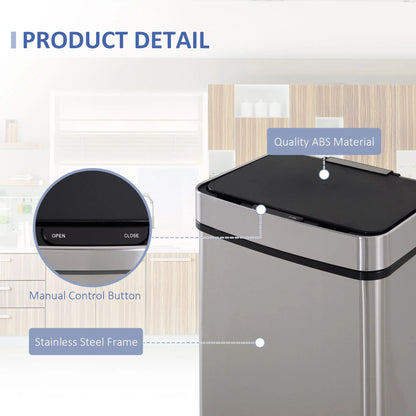 Sensor Trash Can, 19 Gallon Stainless Steel, 3 Compartments, Silver Household Supplies at Gallery Canada