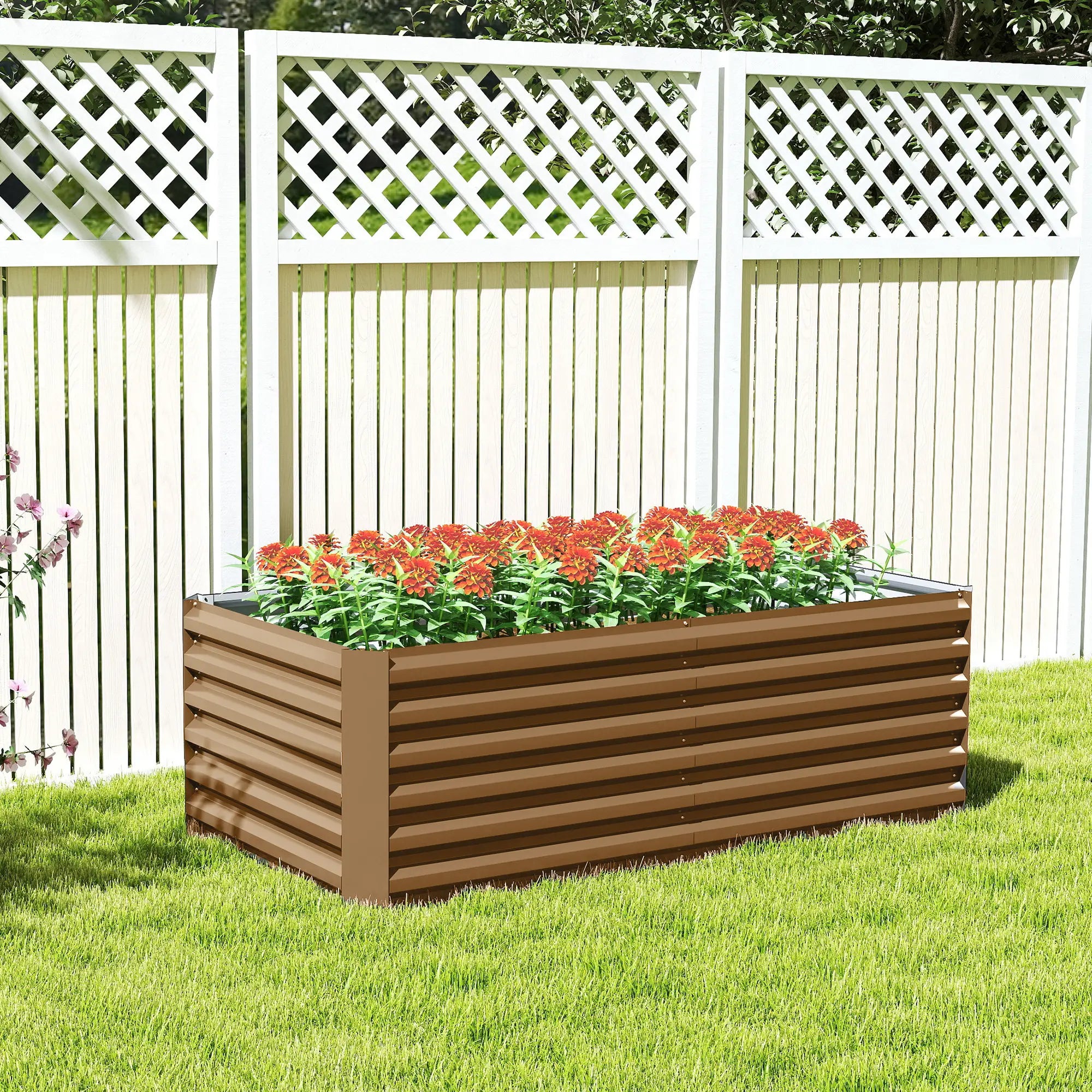 6' x 3' x 2' Raised Garden Bed, Galvanized Planter Box, Brown Galvanized Planter Boxes at Gallery Canada
