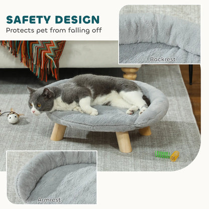 Elevated Dog Sofa Bed, Washable Cover, Wooden Legs, Miniature Dogs, Grey Dog Sofas at Gallery Canada