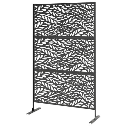 Écran d'intimité extérieur en métal, autoportant, 78" X 48", noir, noir