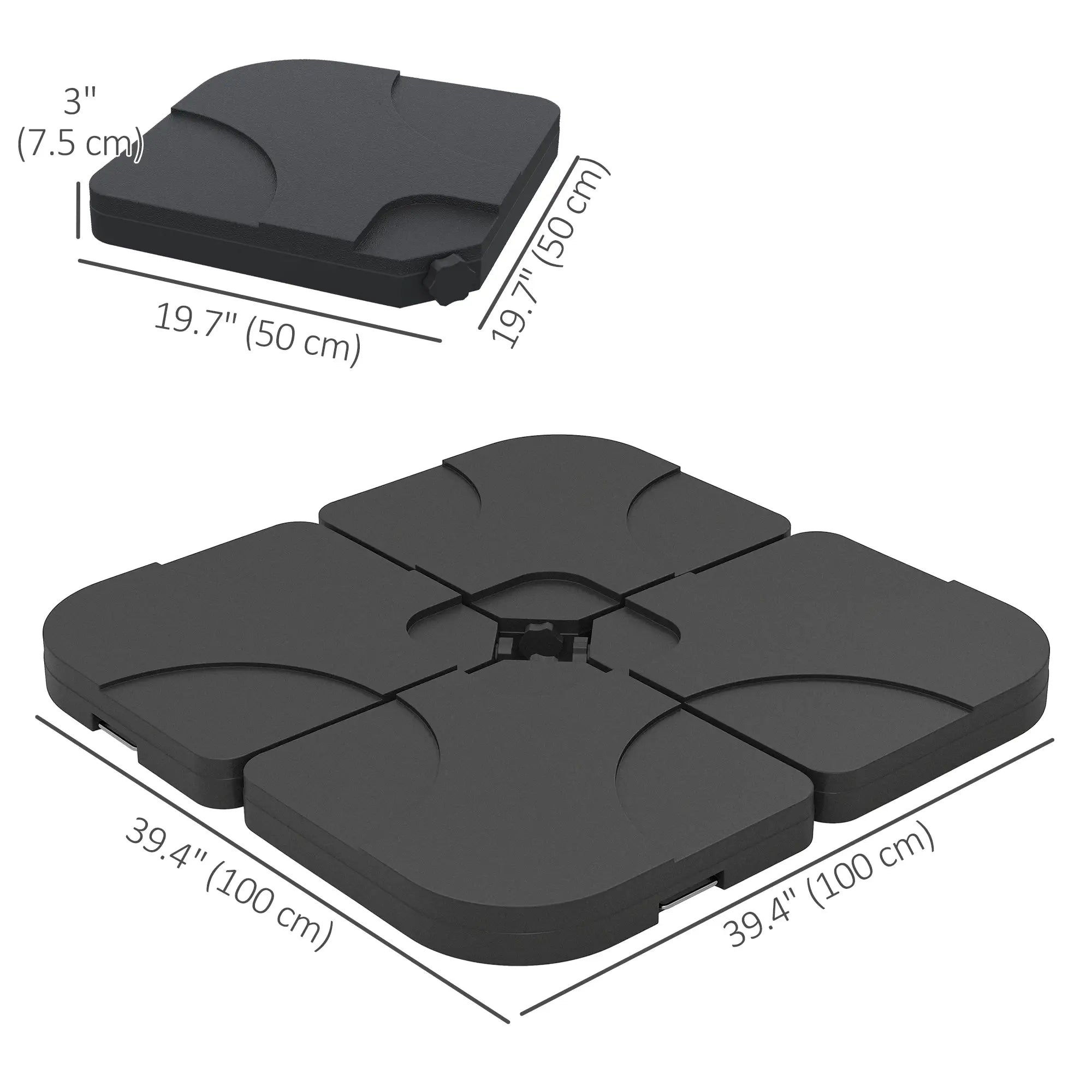 4pc Portable Umbrella Base Weights, Garden Parasol Stand, Black Umbrella Bases at Gallery Canada