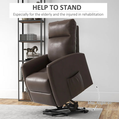 Power Lift Recliner Chair, Remote Control, Side Pocket, Brown Electric Power Lift Chairs at Gallery Canada