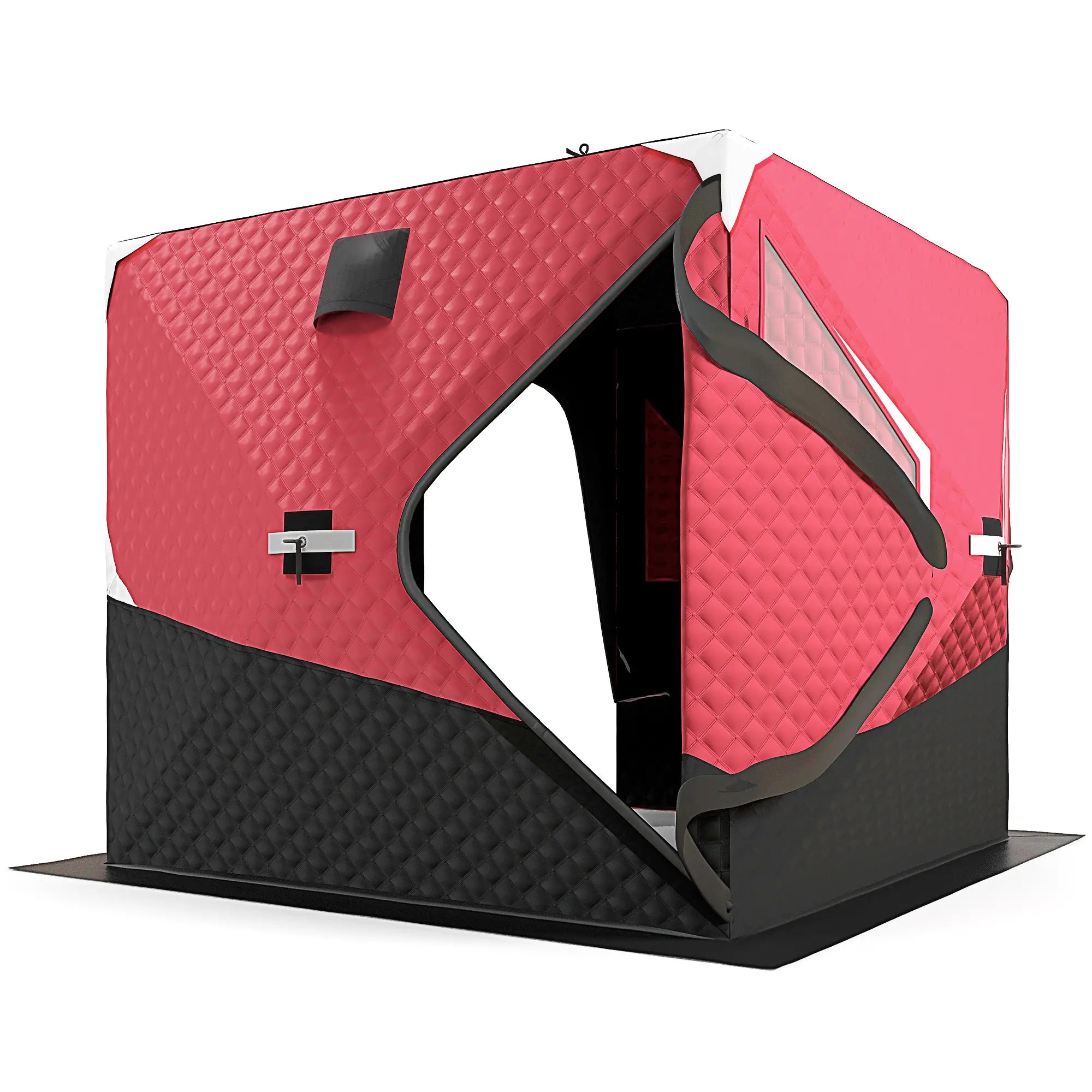 3-4 Person Insulated Ice Fishing Shelter, Pop Up, -22℉ Ice Fishing Tents Red at Gallery Canada