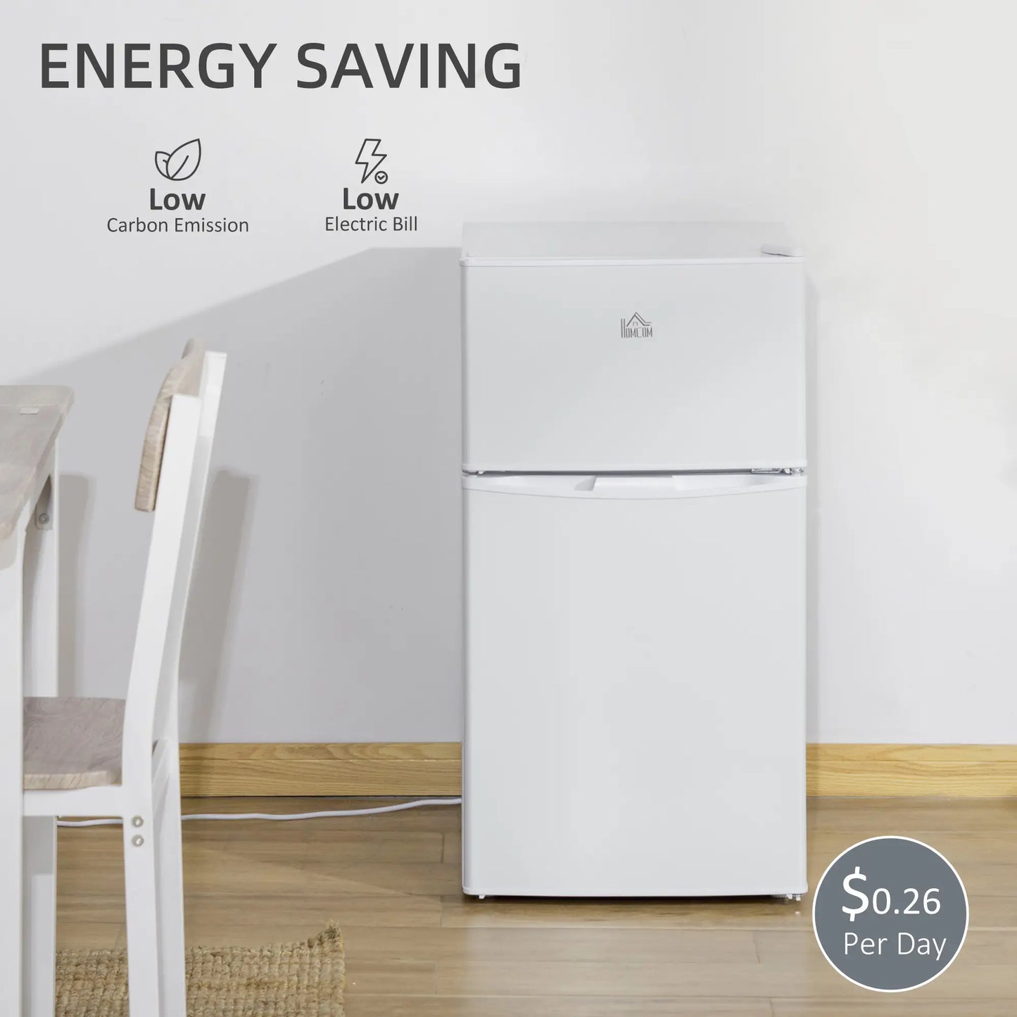 3.2 Cu Ft Compact Refrigerator, Mini Fridge with Freezer, Adjustable Shelves, White Small Kitchen Appliances at Gallery Canada