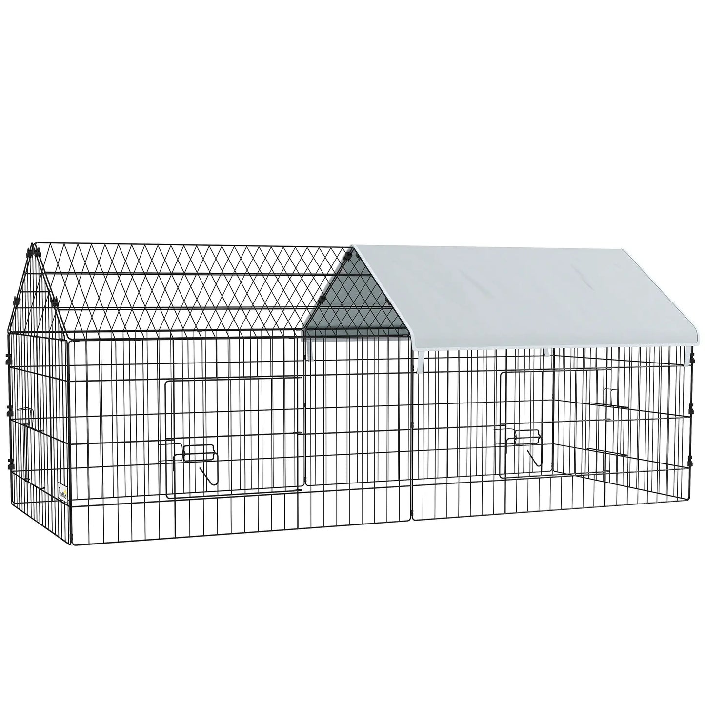 Cage pour petits animaux "73" avec toit, usage intérieur/extérieur, argenté