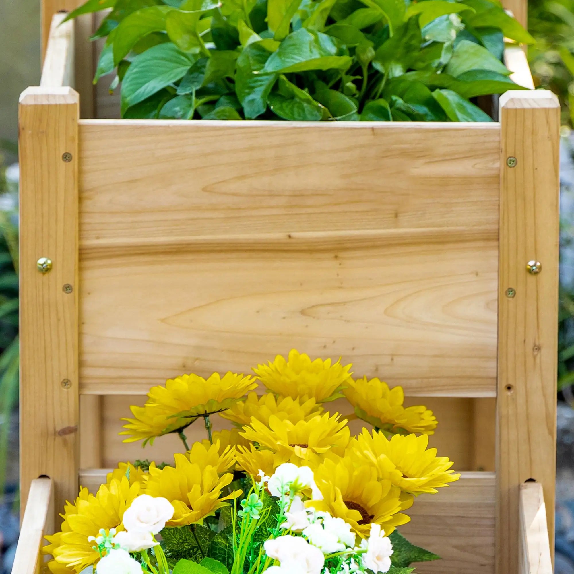 Freestanding Wooden Plant Stand, 3 Tier Raised Garden Bed, Natural Elevated Garden Beds at Gallery Canada