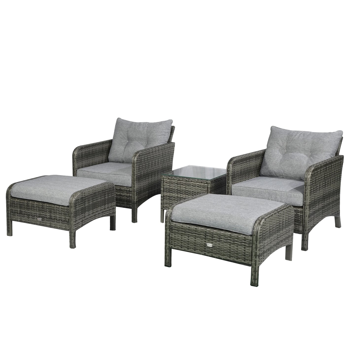 5-Piece Wicker Patio Sofa Set, Thick Padded Cushions, Light Grey Patio Furniture Sets at Gallery Canada