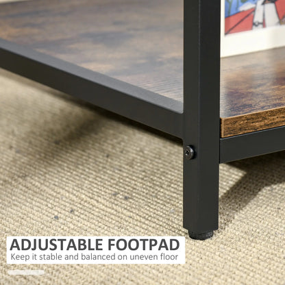 Industrial Coffee Table with Storage Shelf, 2-Tier, Rustic Brown Coffee Tables at Gallery Canada