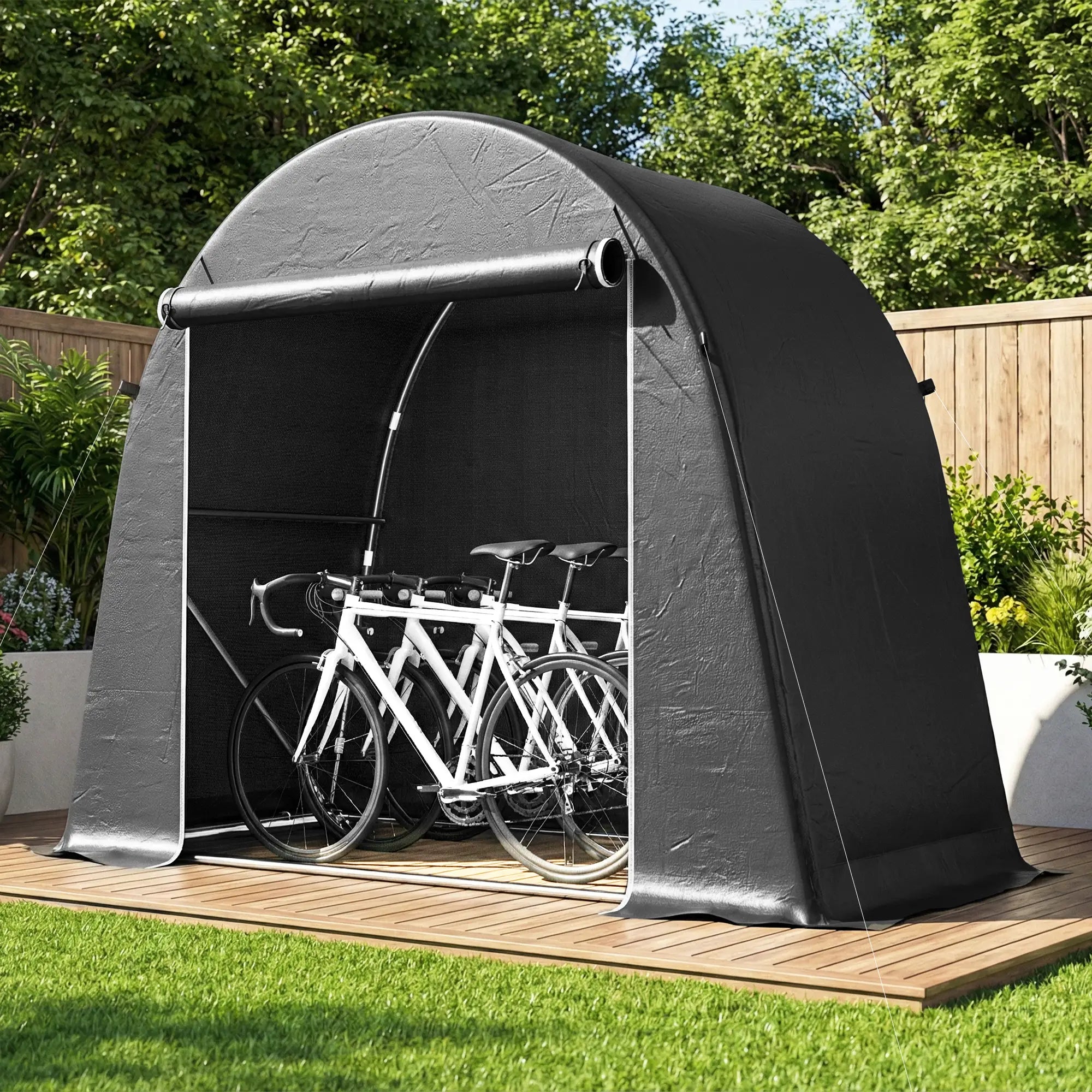 8' x 4' Portable Shed, Waterproof Bike Tent, Roll-Up Zipper Door Sheds at Gallery Canada