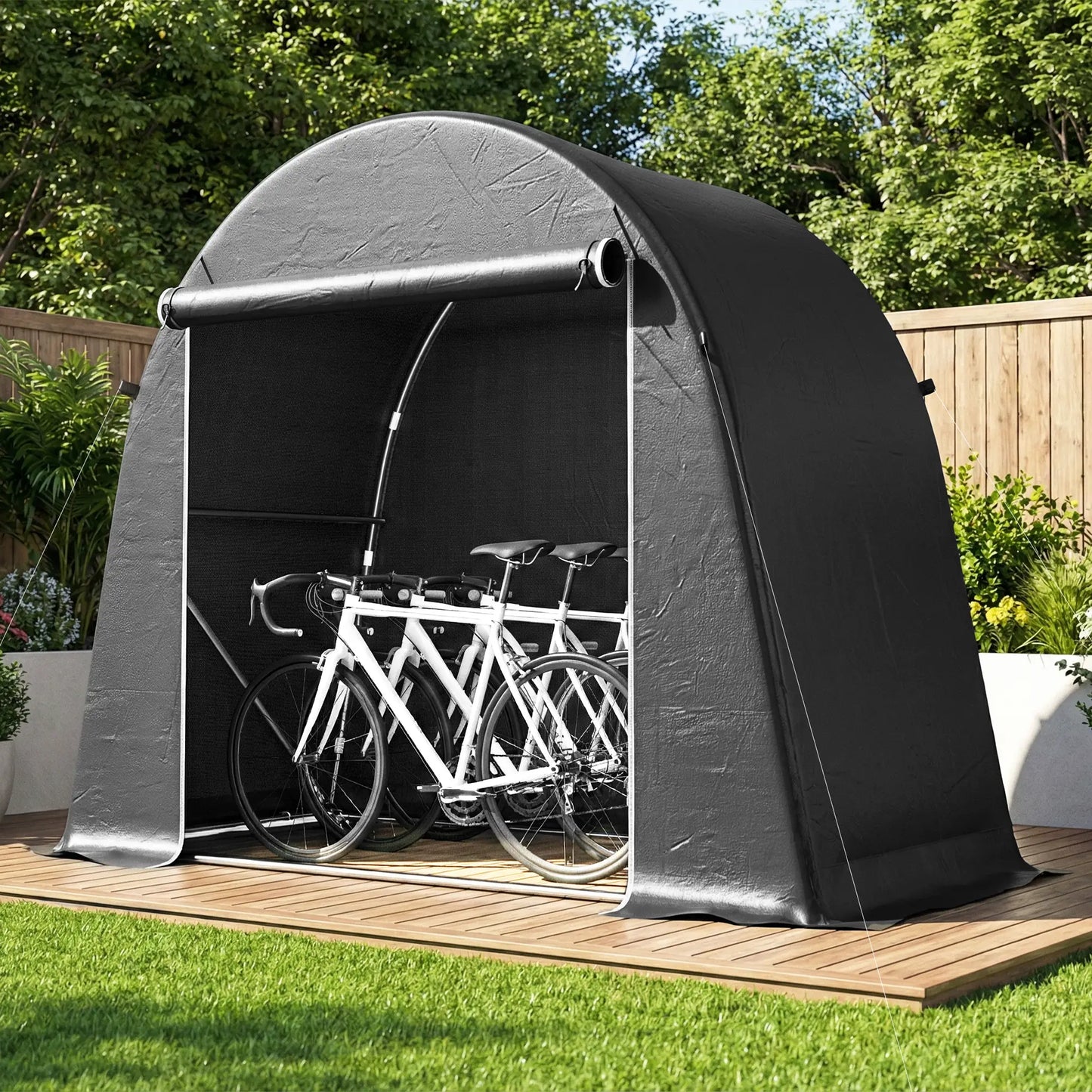 8' x 4' Portable Shed, Waterproof Bike Tent, Roll-Up Zipper Door Sheds at Gallery Canada