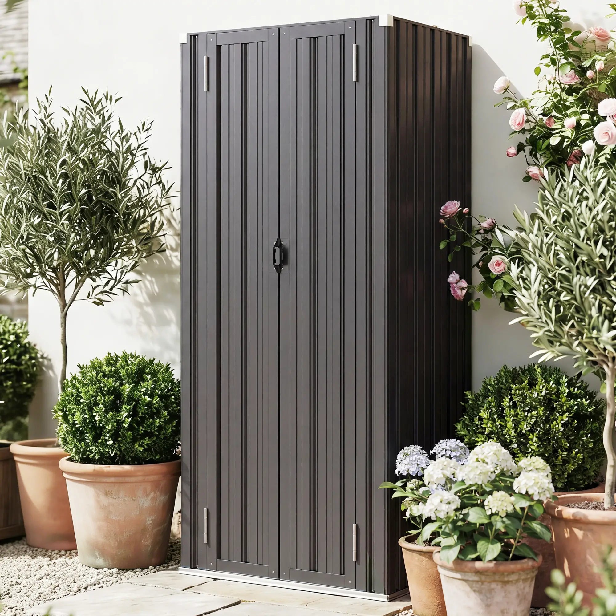 Outdoor Storage Shed, Adjustable Shelves, Metal Garden Shed, Double Doors Sheds at Gallery Canada