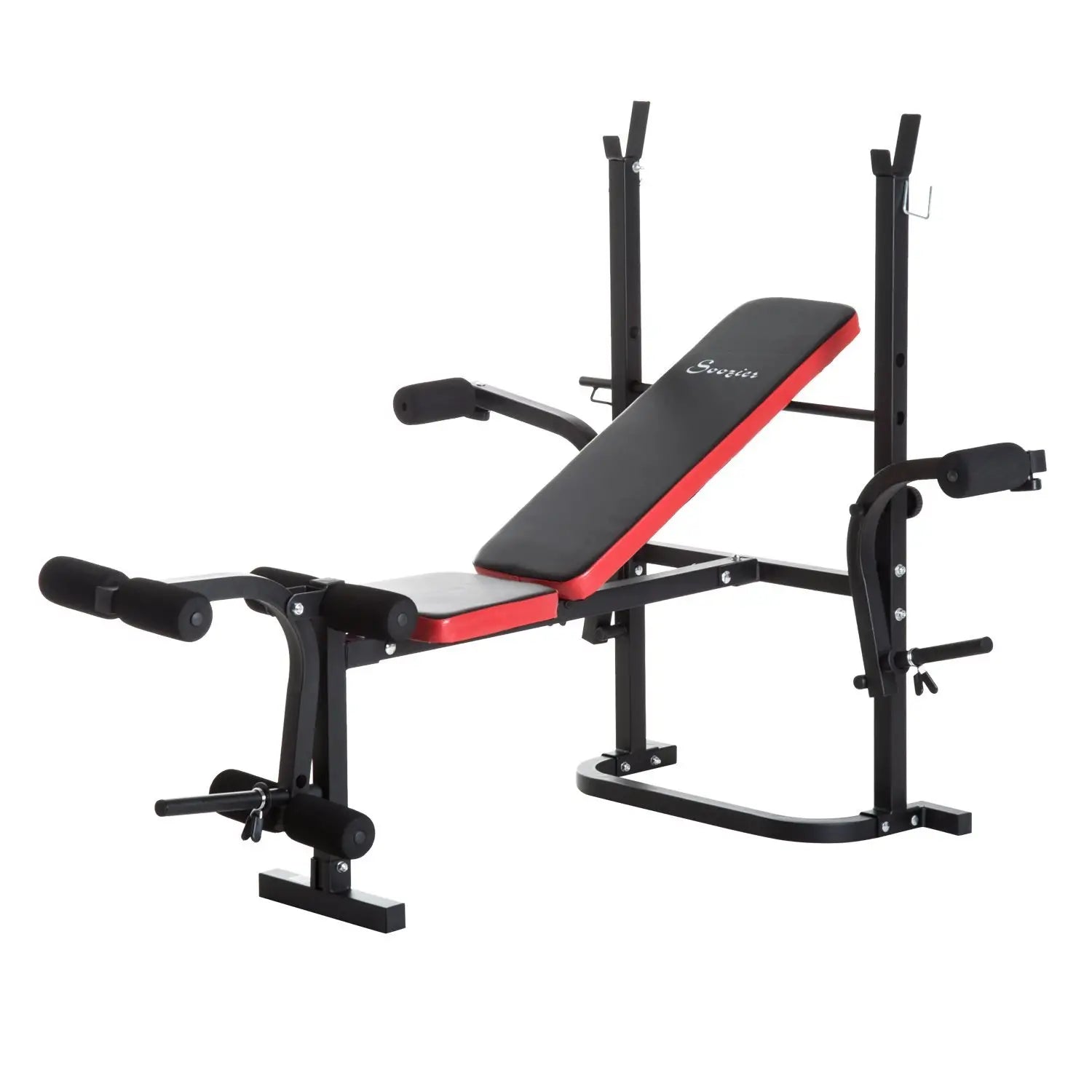 Adjustable Weight Bench, Leg Developer, Barbell Rack, Home Gym Weight Benches Black, red at Gallery Canada