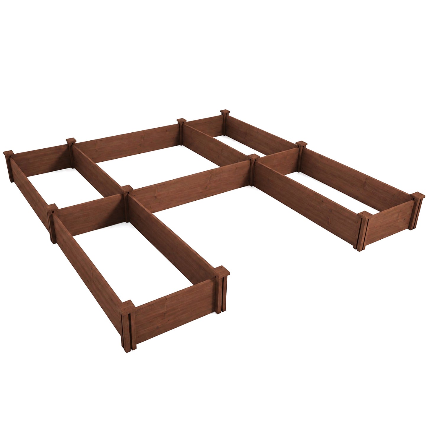 U-Shaped Wooden Garden Raised Bed, Rustic Brown