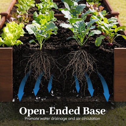 U-Shaped Wooden Garden Raised Bed, Rustic Brown