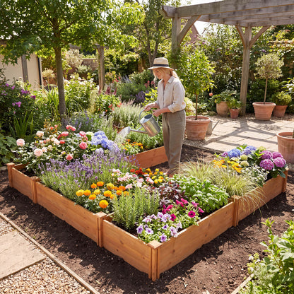U-Shaped Wooden Garden Raised Bed, Orange