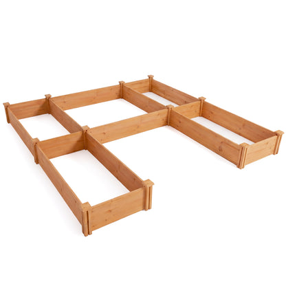 U-Shaped Wooden Garden Raised Bed, Orange