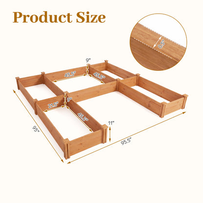 U-Shaped Wooden Garden Raised Bed, Orange