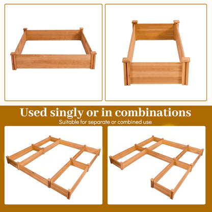 U-Shaped Wooden Garden Raised Bed, Orange