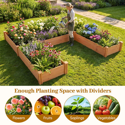 U-Shaped Wooden Garden Raised Bed, Orange