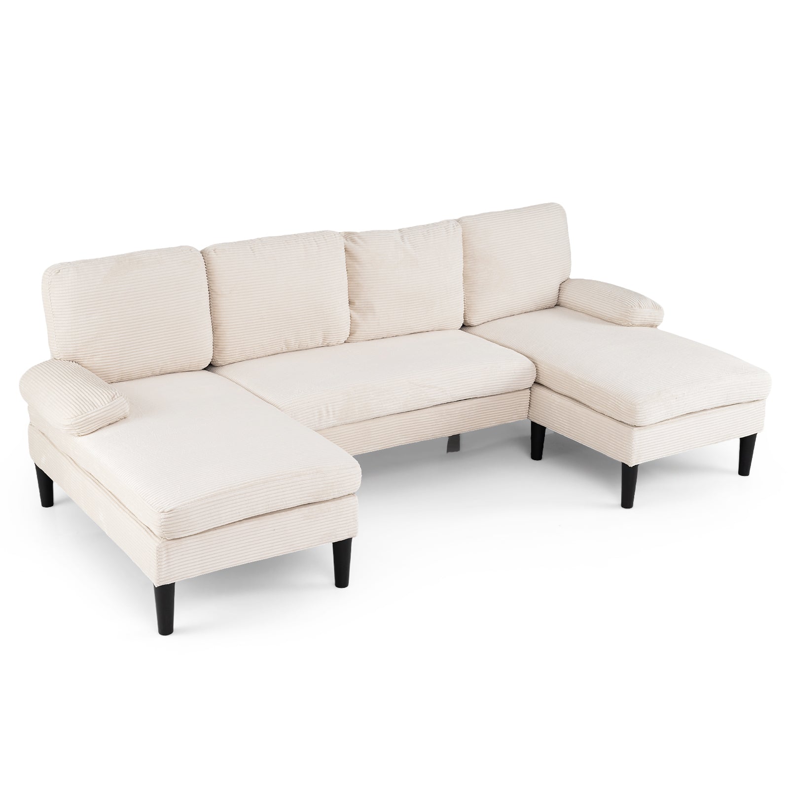 U-Shaped Sectional Couch With Double Chaise, Beige Sofas & Loveseats Beige at Gallery Canada