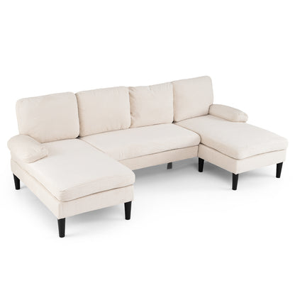 U-Shaped Sectional Couch With Double Chaise, Beige Sofas & Loveseats at Gallery Canada