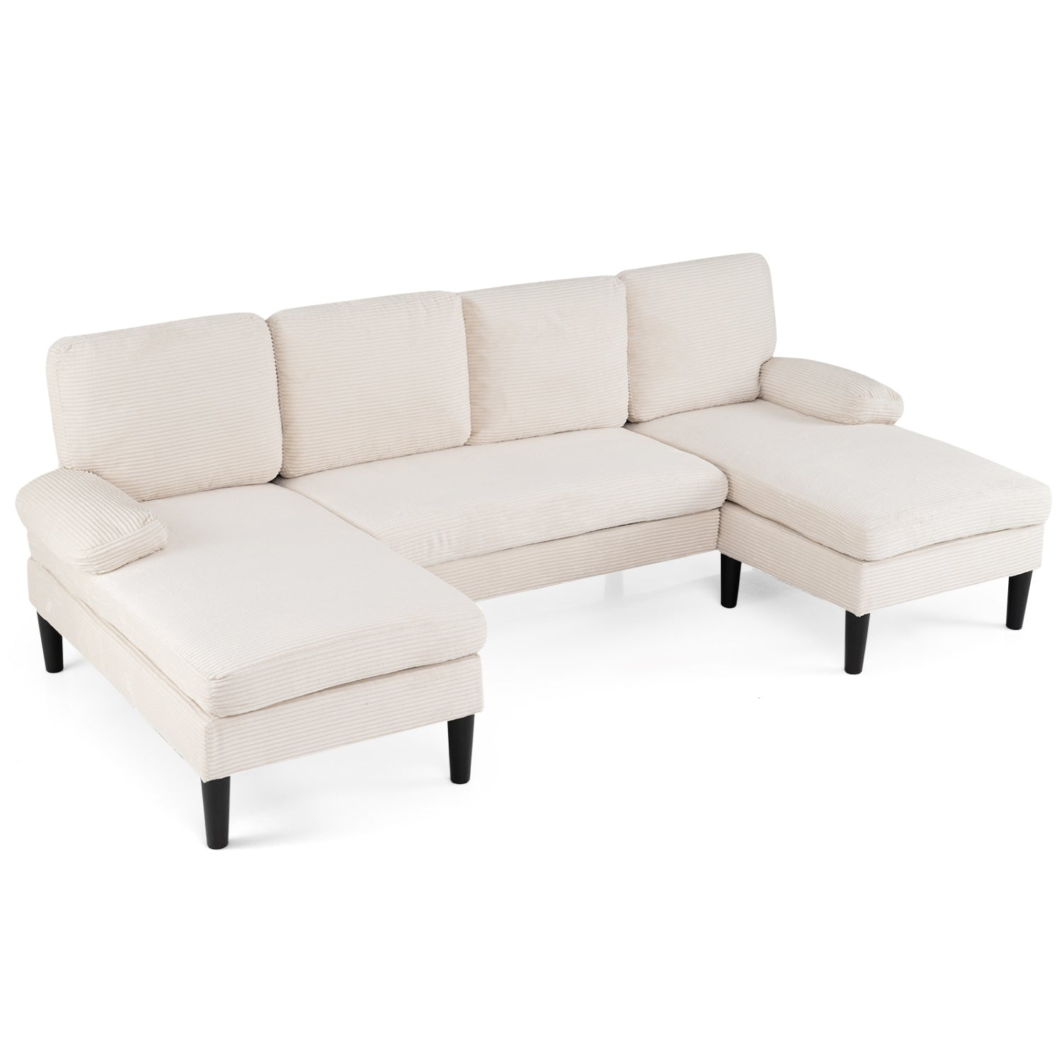 U-Shaped Sectional Couch With Double Chaise, Beige Sofas & Loveseats Beige at Gallery Canada