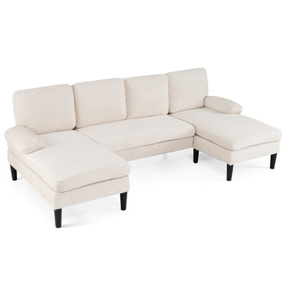 U-Shaped Sectional Couch With Double Chaise, Beige Sofas & Loveseats Beige at Gallery Canada