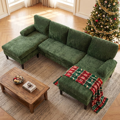 U-Shaped Sectional Couch With Double Chaise, Green Sofas & Loveseats at Gallery Canada