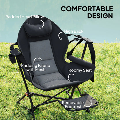 Hammock Camping Chair Set of 2, Adjustable Back Folding Swinging Hammock Chair with Cup Holder and Padded Seat Picnic Tables & Camping Chairs at Gallery Canada