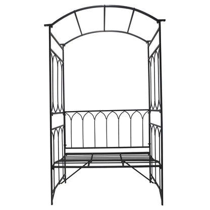 80" Tall Fairy Garden Arbor Arch, Metal Outdoor Bench Trellis, Black Garden Arches at Gallery Canada