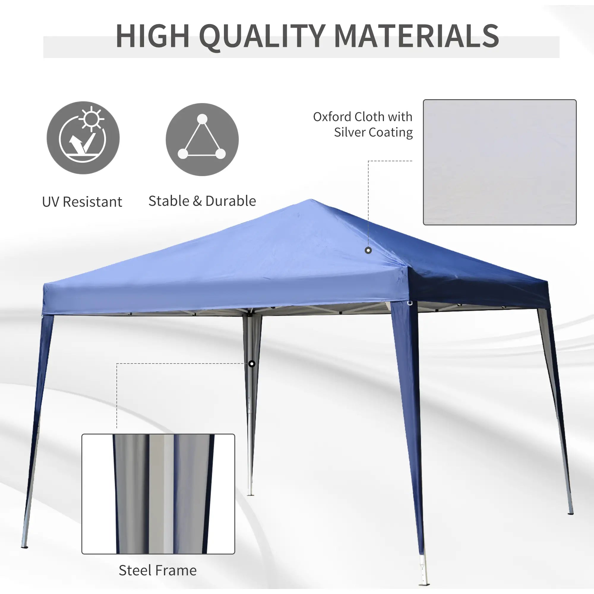 10 x 10ft Folding Pop Up Tent, Outdoor Gazebo Canopy, Blue Pop Up Canopies at Gallery Canada