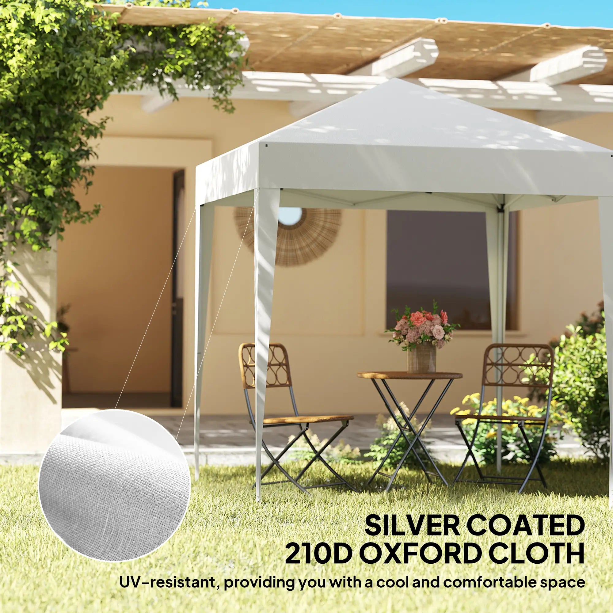 6.6'x6.6' Pop Up Canopy Tent, Instant Sun Shelter Gazebo, White Pop Up Canopies at Gallery Canada
