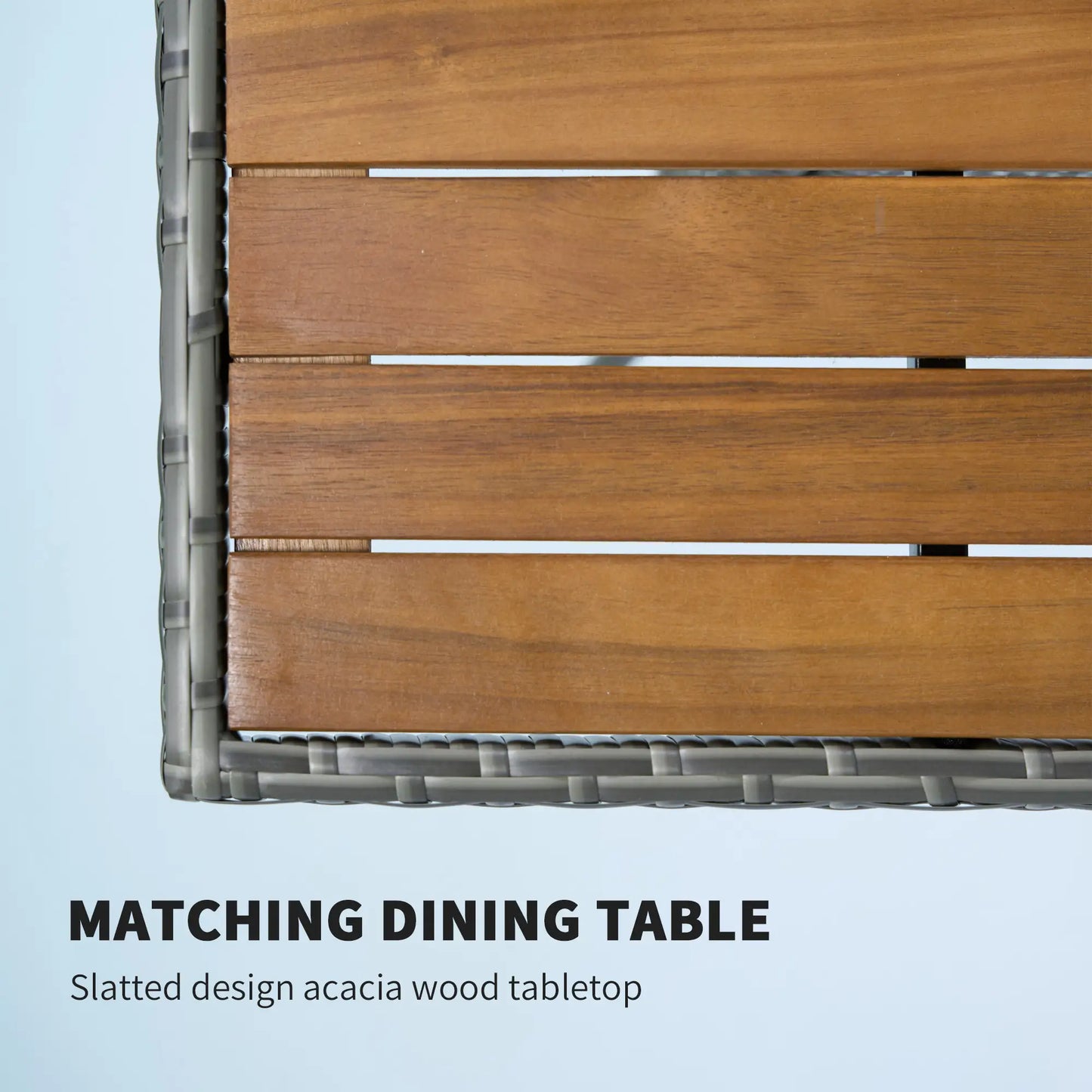 5-Piece Rattan Patio Dining Set, Outdoor Table and Chairs, Teak Patio Furniture Sets at Gallery Canada