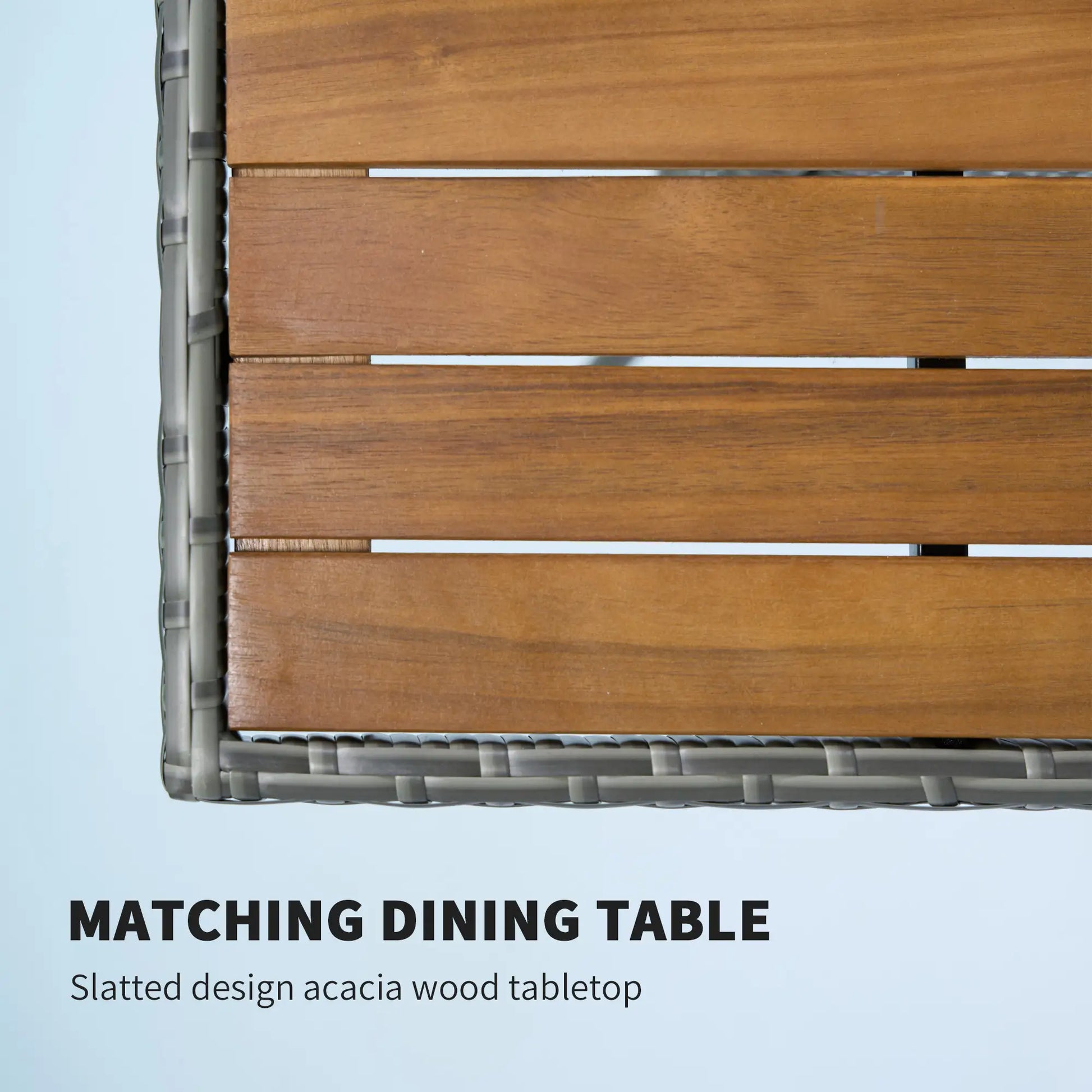 5-Piece Rattan Patio Dining Set, Outdoor Table and Chairs, Teak Patio Furniture Sets at Gallery Canada