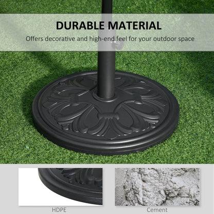 29lbs Heavy Duty Umbrella Base, 19" Round Parasol Stand, HDPE Cement, Black Umbrella Bases at Gallery Canada