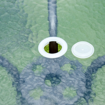 6-Piece Outdoor Dining Set, Round Table, 4 Folding Chairs, Black