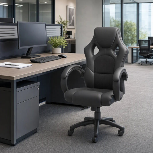 Racing Gaming Chair, Swivel Wheels, Padded Headrest, Tilt, Black Executive & Manager Chairs Black at Gallery Canada