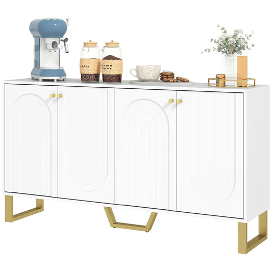 Modern Sideboard Buffet, 4 Doors, Adjustable Shelves, White Storage Cabinets White at Gallery Canada