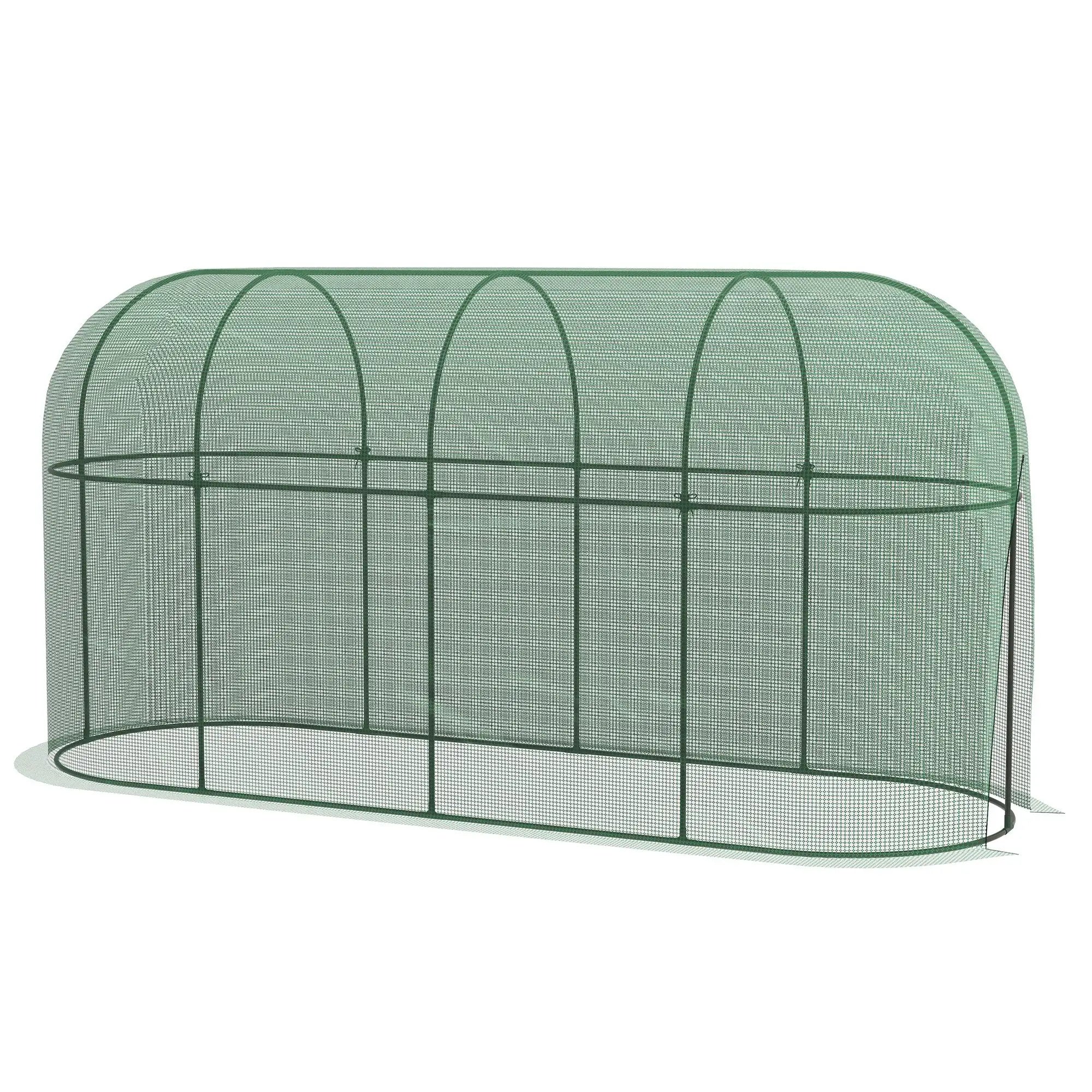 9.8' x 3.3' Plant Protector Tent, Crop Cage, Zipped Door, Ground Stakes Walk In Greenhouses at Gallery Canada