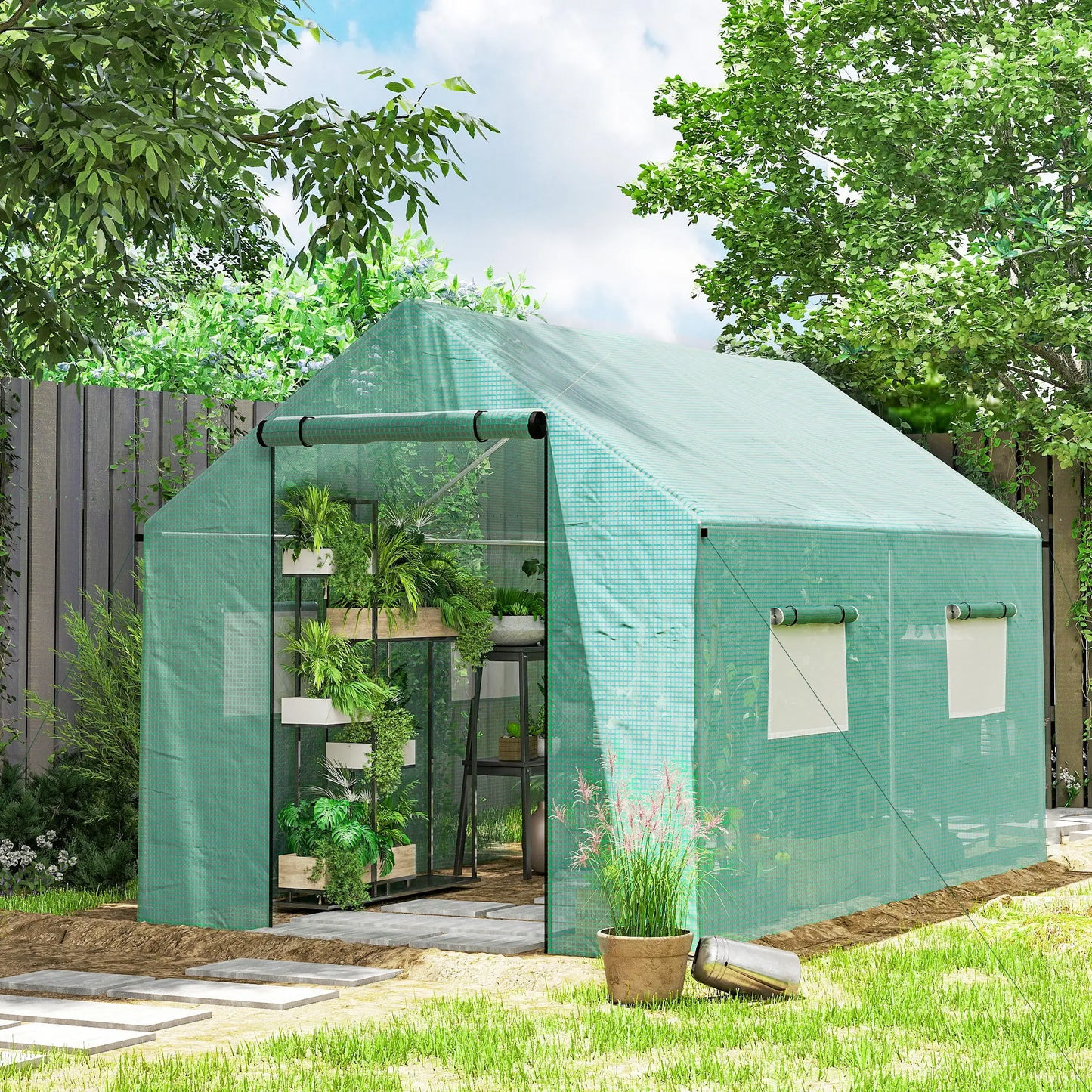 Walk-in Tunnel Greenhouse, UV-Resistant, 6.6' x 10' x 6.6', Green Tunnel Greenhouses at Gallery Canada